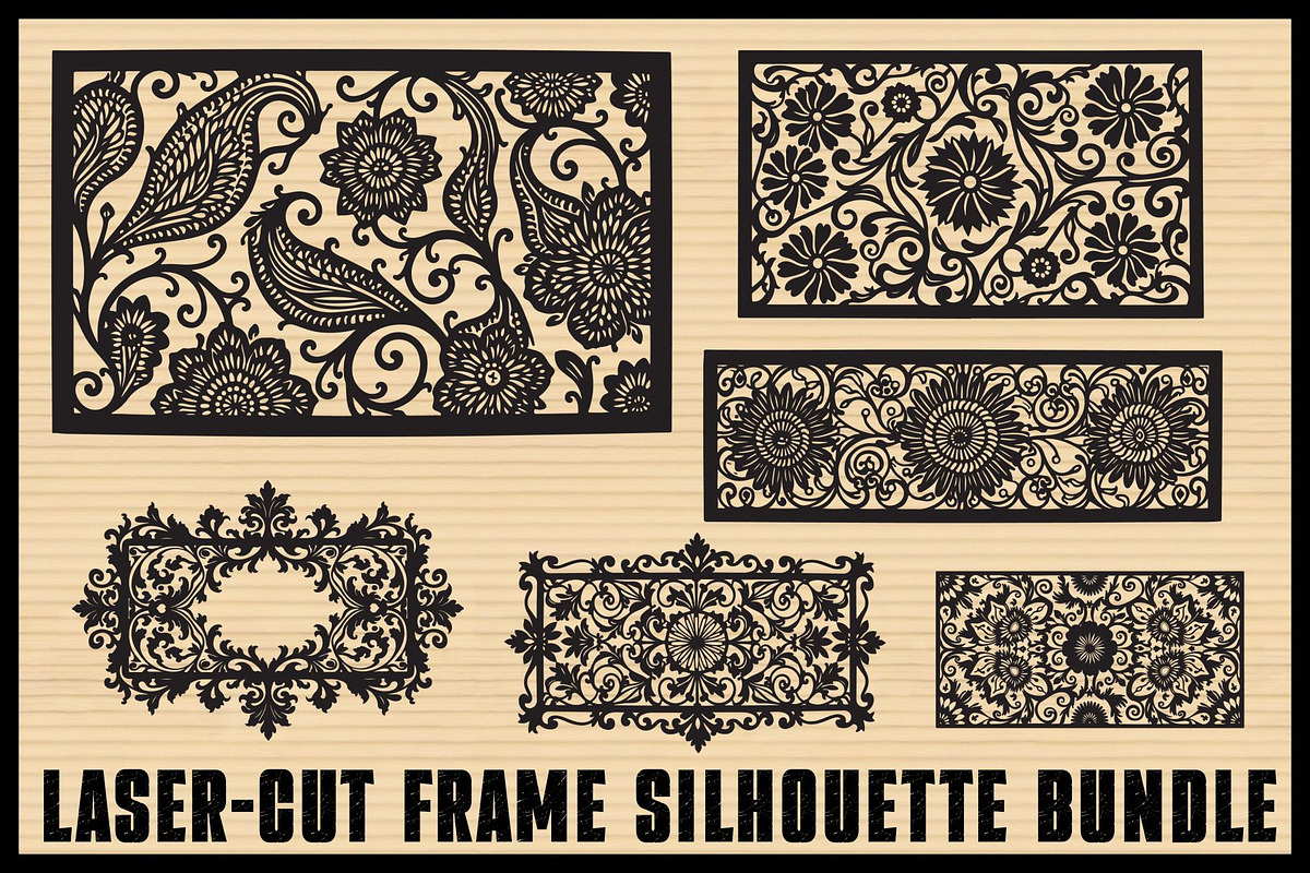 Elegant Laser Cut Floral Frames, an Illustration by abu67222 (Photo 1 of 7)