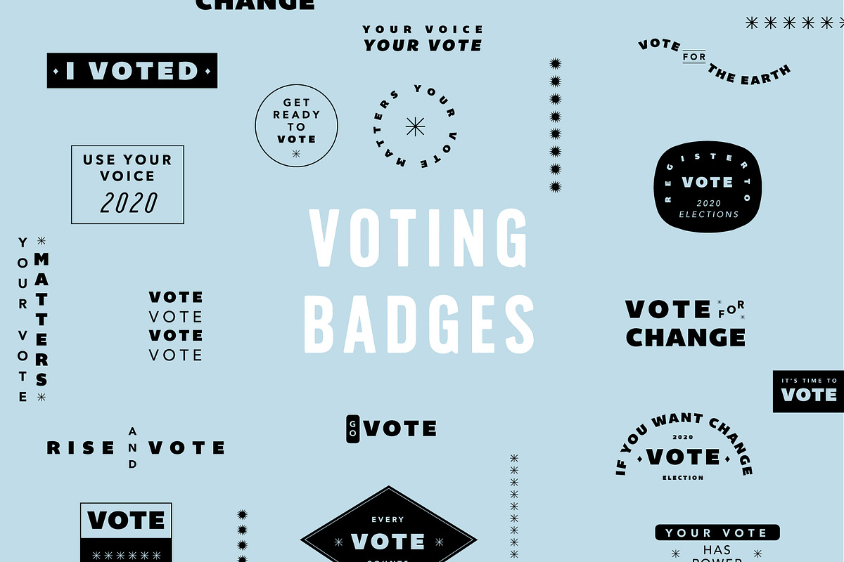 Voting Badges, an Illustration by Mere Hunter (Photo 1 of 4)