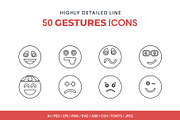 Line Icons Emoji-Hand Gesture Set, an Outline Icon by Jumbo Icons (Thumbnail 1 of 4)