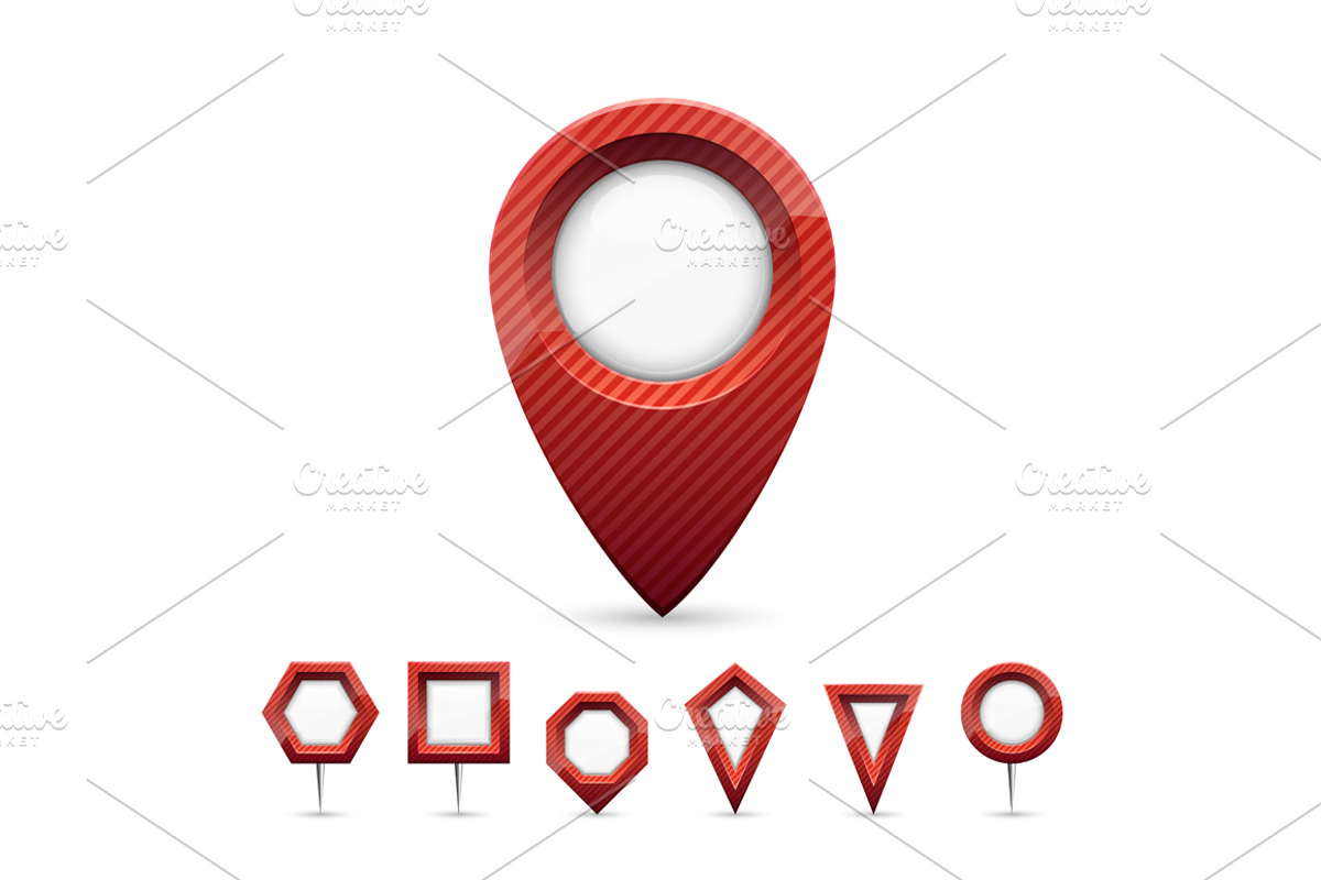 Map markers, an Illustration by Maxim_Basinski