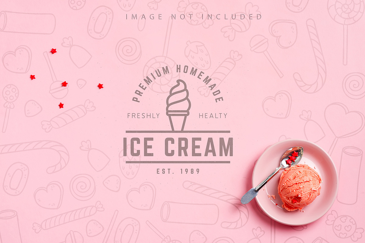 Ice Cream Background, a Cups & Container Mockup by YuMyart (Photo 4 of 6)