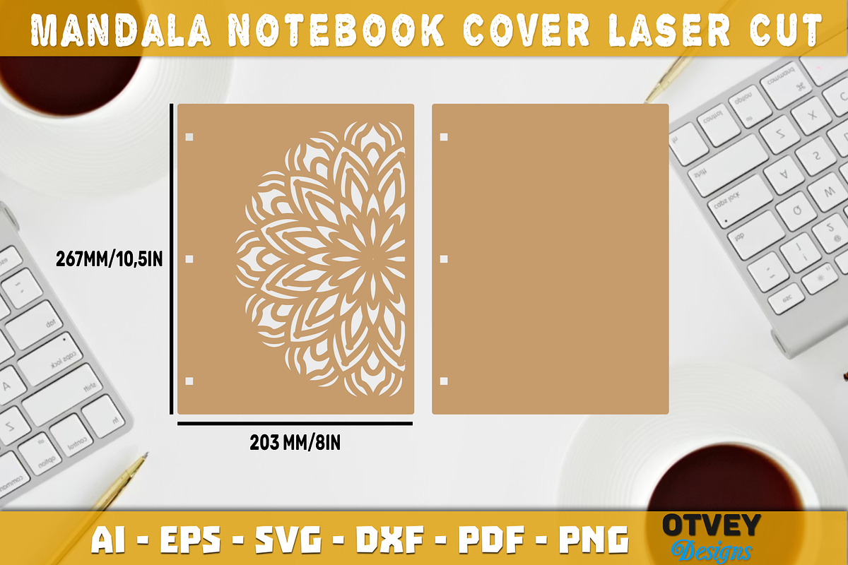 Mandala Notebook Cover Laser Cut 12, a Graphic by OTVEY DESIGN (Photo 8 of 13)