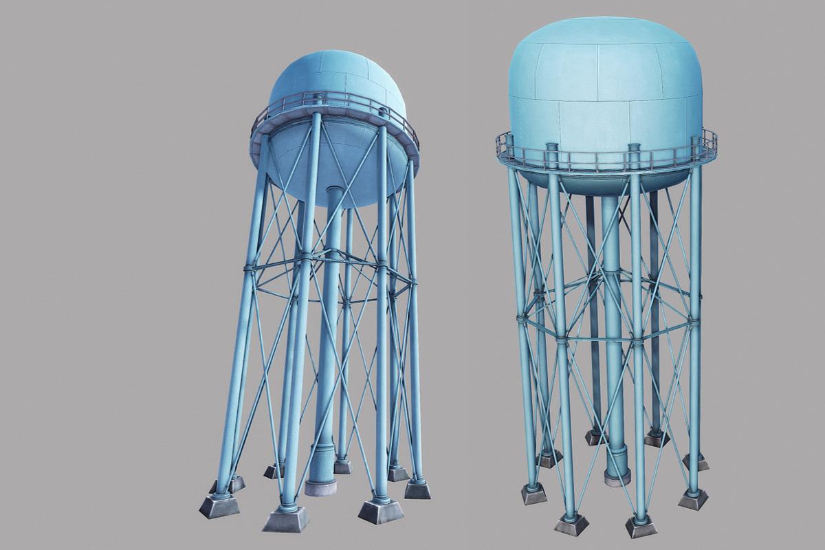 Metal Water Tower, an Architecture 3D Model by GamePoly (Photo 1 of 5)