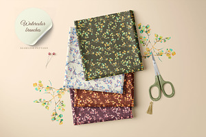 WATERCOLOR BRANCH - Seamless Pattern