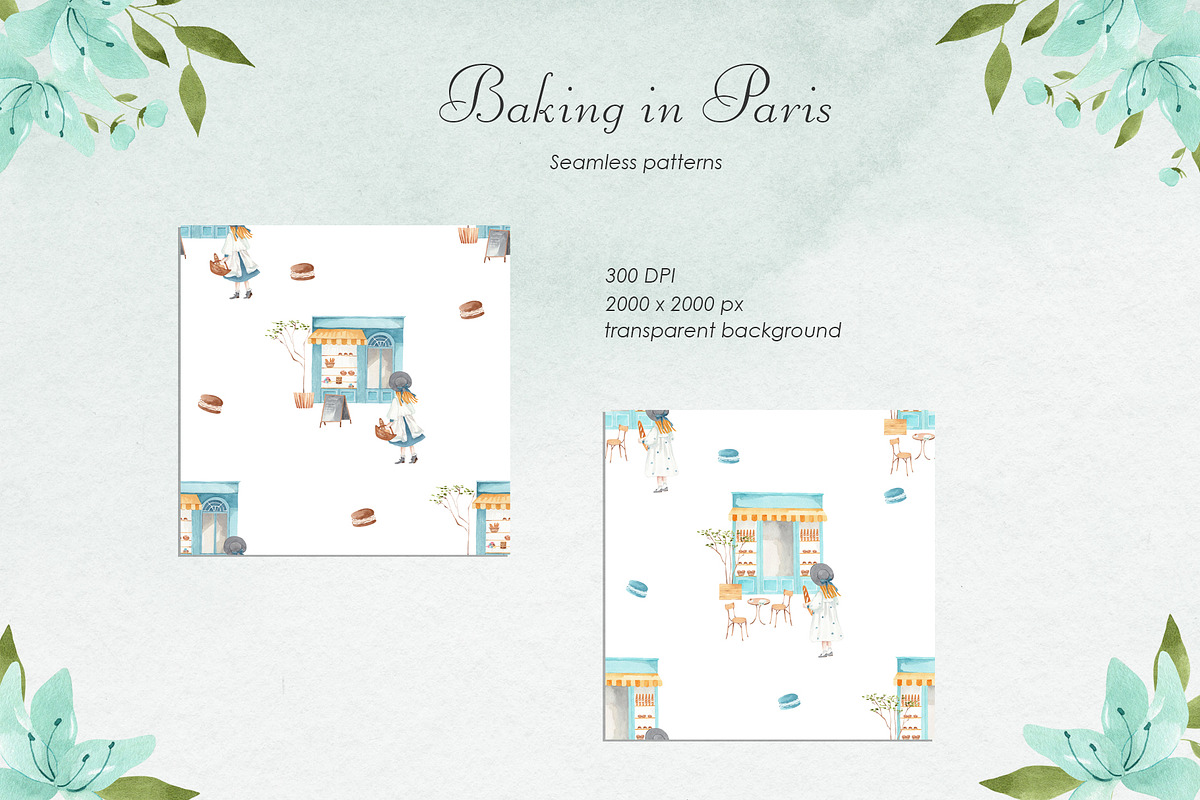 Baking in Paris Watercolor Clipart, a Food Illustration by natalisart (Photo 13 of 16)