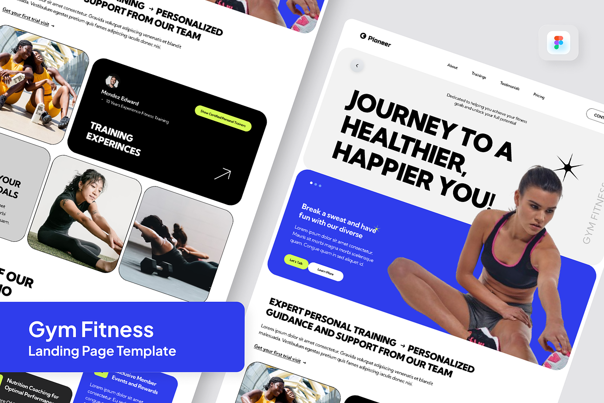 Pioneer - Gym Fitness Landing Page, a Landing Page Template by SquidPixey (Photo 1 of 5)