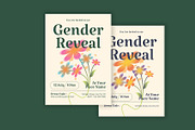 Floral Gender Reveal Invitation, a Card Template by Neermana (Thumbnail 2 of 4)