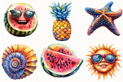 Funky Summer Clipart, an Illustration by OK Design (Thumbnail 3 of 5)