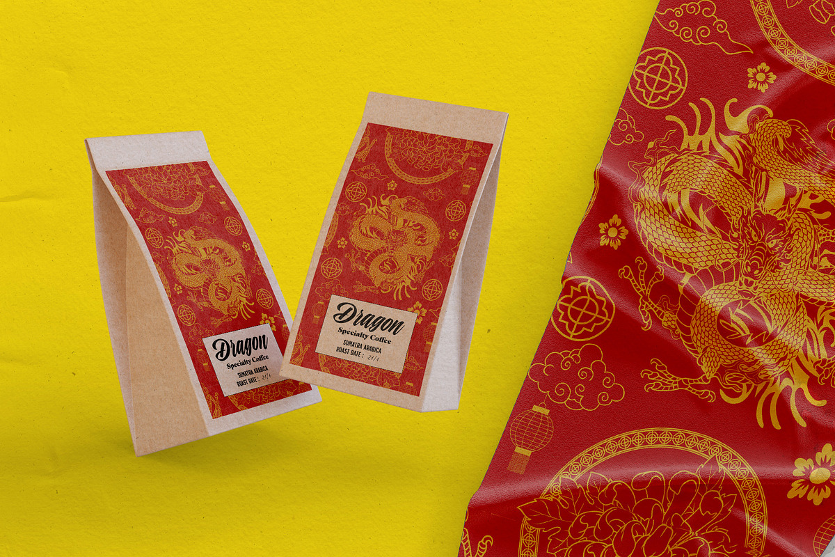 Red Chinese Dragon Pattern, a Pattern Graphic by bazzier_graphik (Photo 5 of 5)