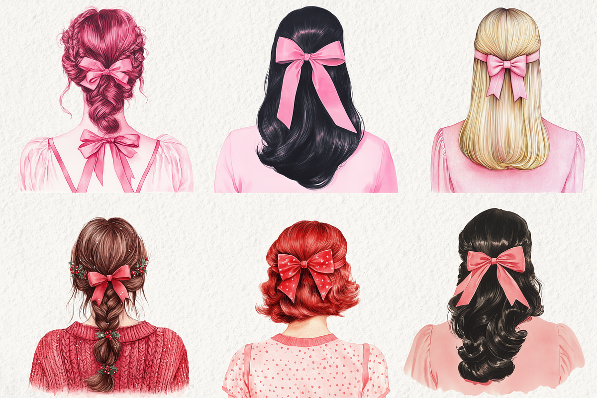 Chic Neon Pink Christmas Clipart, an Illustration by NadiaTheronArt (Photo 4 of 6)