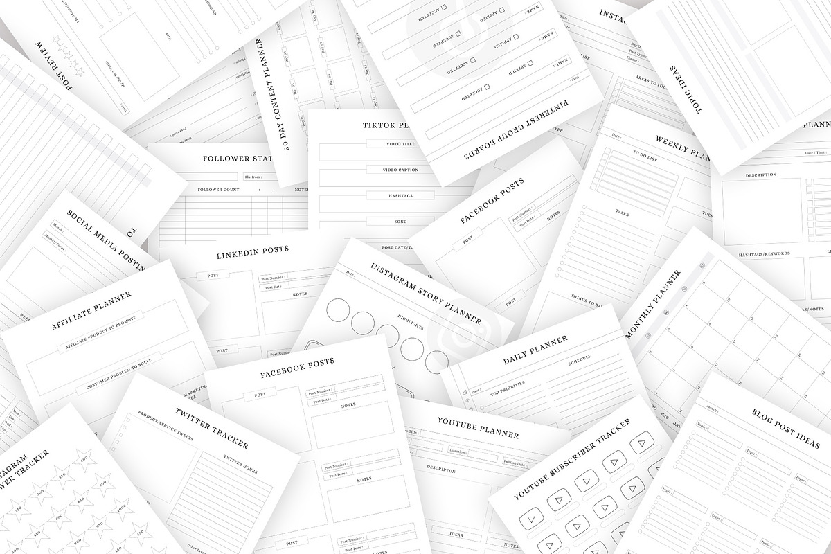 Editable social media planner bundle, a Stationery Template by Design Zone (Photo 2 of 9)