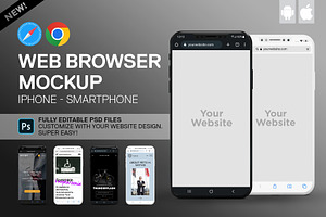 Web Browser Mockup Iphone Smartphone, a Templates & Theme by MDG