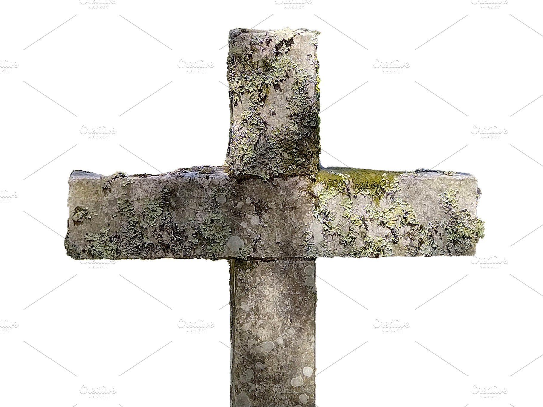 Antique stone christian cross isolated photo, an Arts & Entertainment Photo by DanFLCreativo