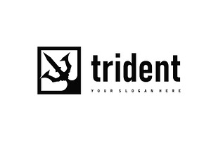 Trident logo pitchfork weapon symbol, a Branding & Logo Template by Maylianaw28