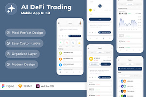 AI DeFi Trading Mobile App UI Kit, an UI Kit Template by Betush