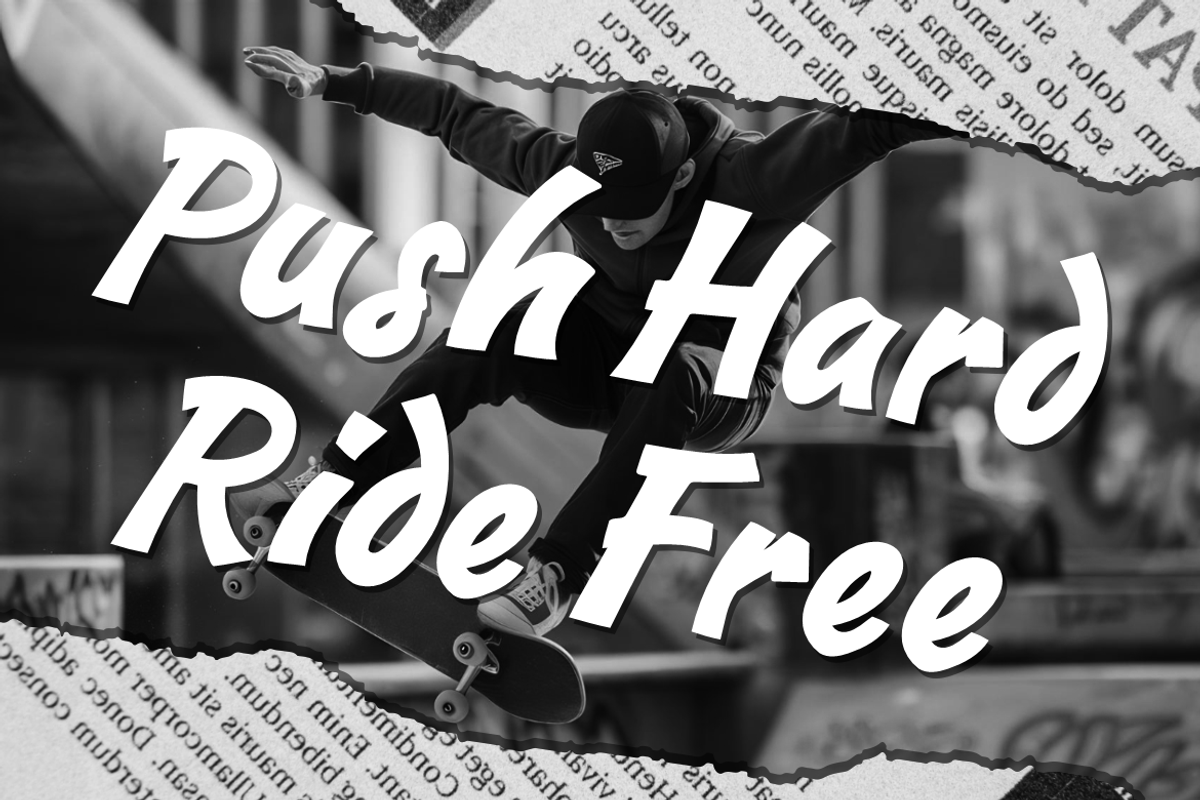 Skateride Logo Brush Font, a Font by PutraCetol Studio (Photo 4 of 5)