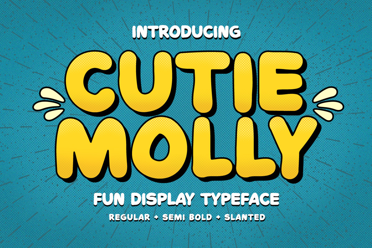 Cutie Molly - Fun Display Typeface, a Font by Littlehand (Photo 1 of 9)