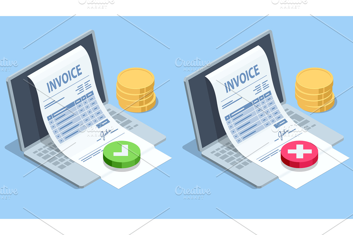 Isometric Isometric E-invoice and, a Finance Illustration by Golden Sikorka