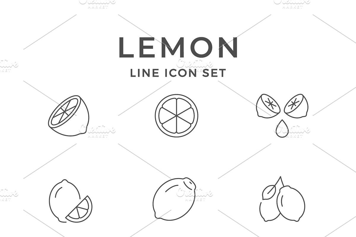 Set line icons of lemon, an Outline Icon by motorama (Photo 1 of 2)