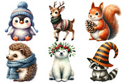Cute Winter Animals Clipart, an Illustration by Pixels.Craft (Thumbnail 3 of 7)