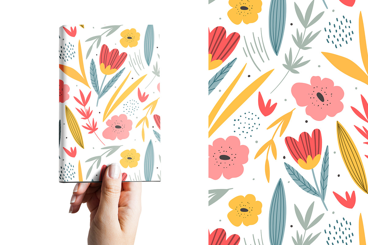 Hand drawn floral seamless patterns, a Pattern Graphic by hanifa_design (Photo 8 of 10)