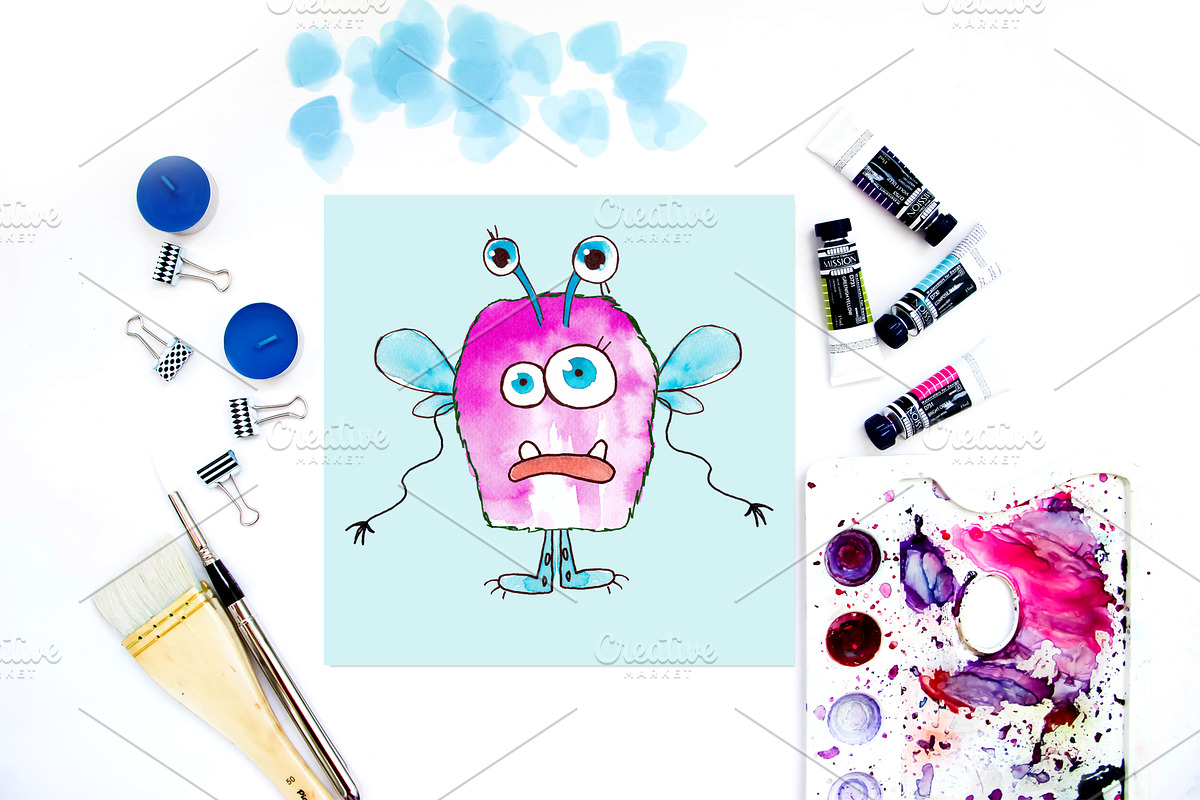 Watercolor monsters creator, a Person Illustration by Tanya Vollar (Photo 1 of 8)
