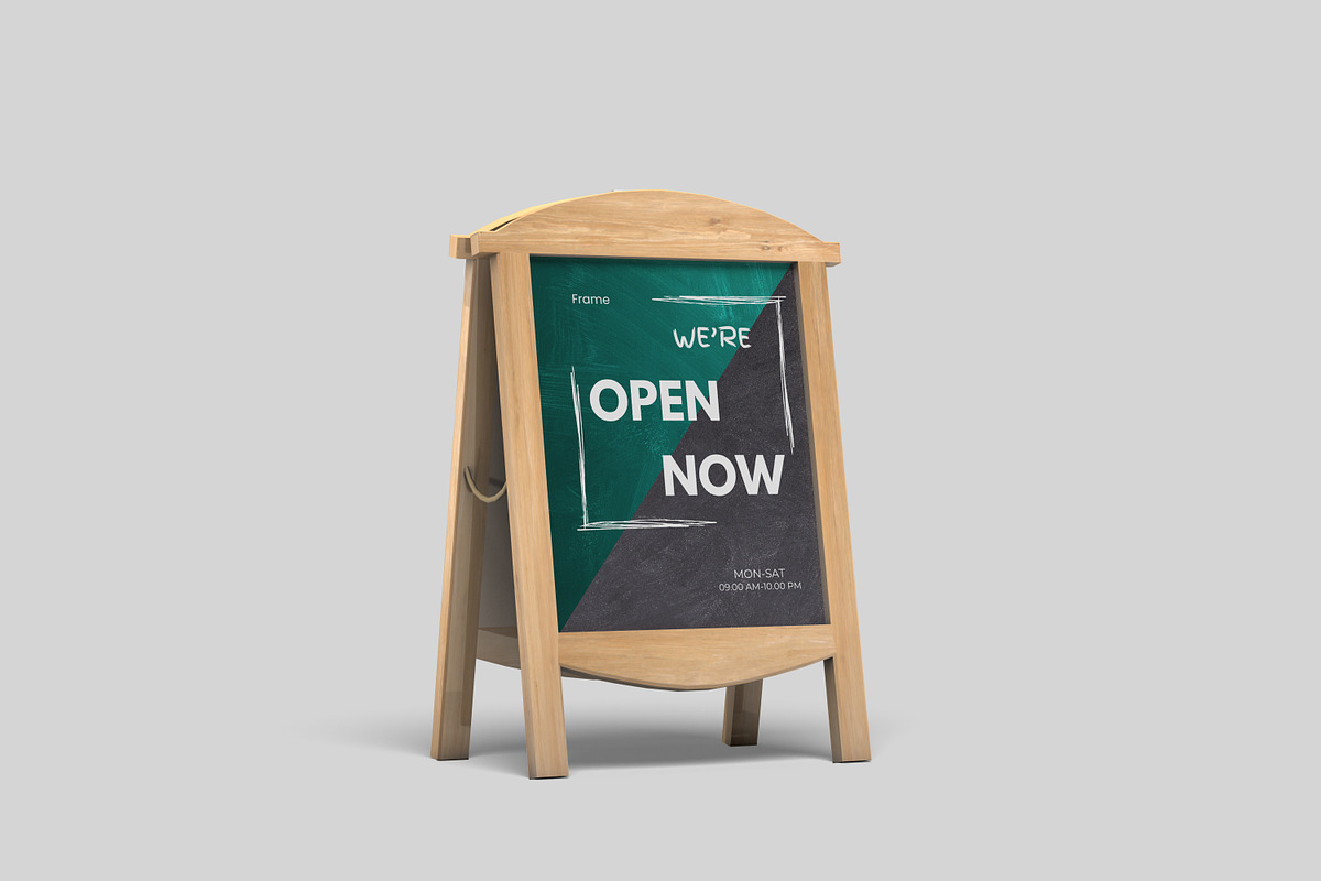 Sign Board Mockup, an Advertising Mockup by ulfatunnazira (Photo 2 of 5)