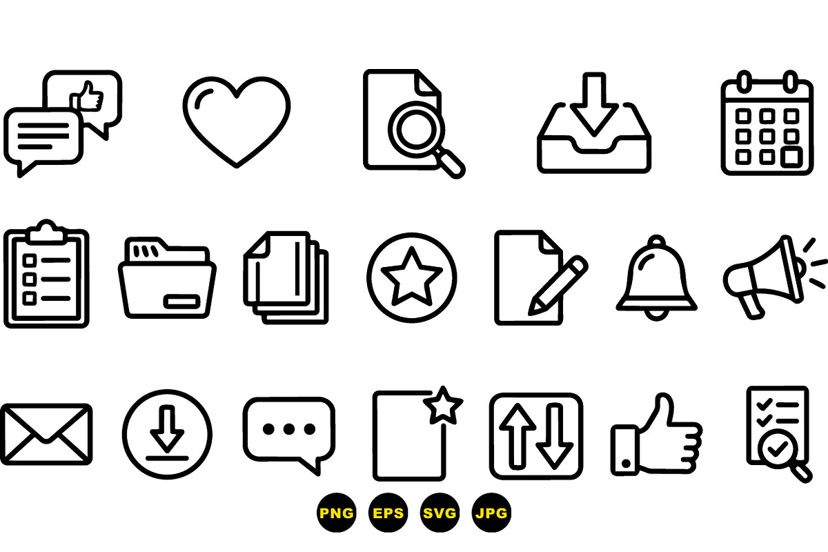 Minimal Outline UI Icon Set, an Illustration by designvectx (Photo 3 of 3)