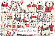 Cute Christmas Polar Bear Clipart, a Graphic by Markicha Art (Thumbnail 1 of 4)