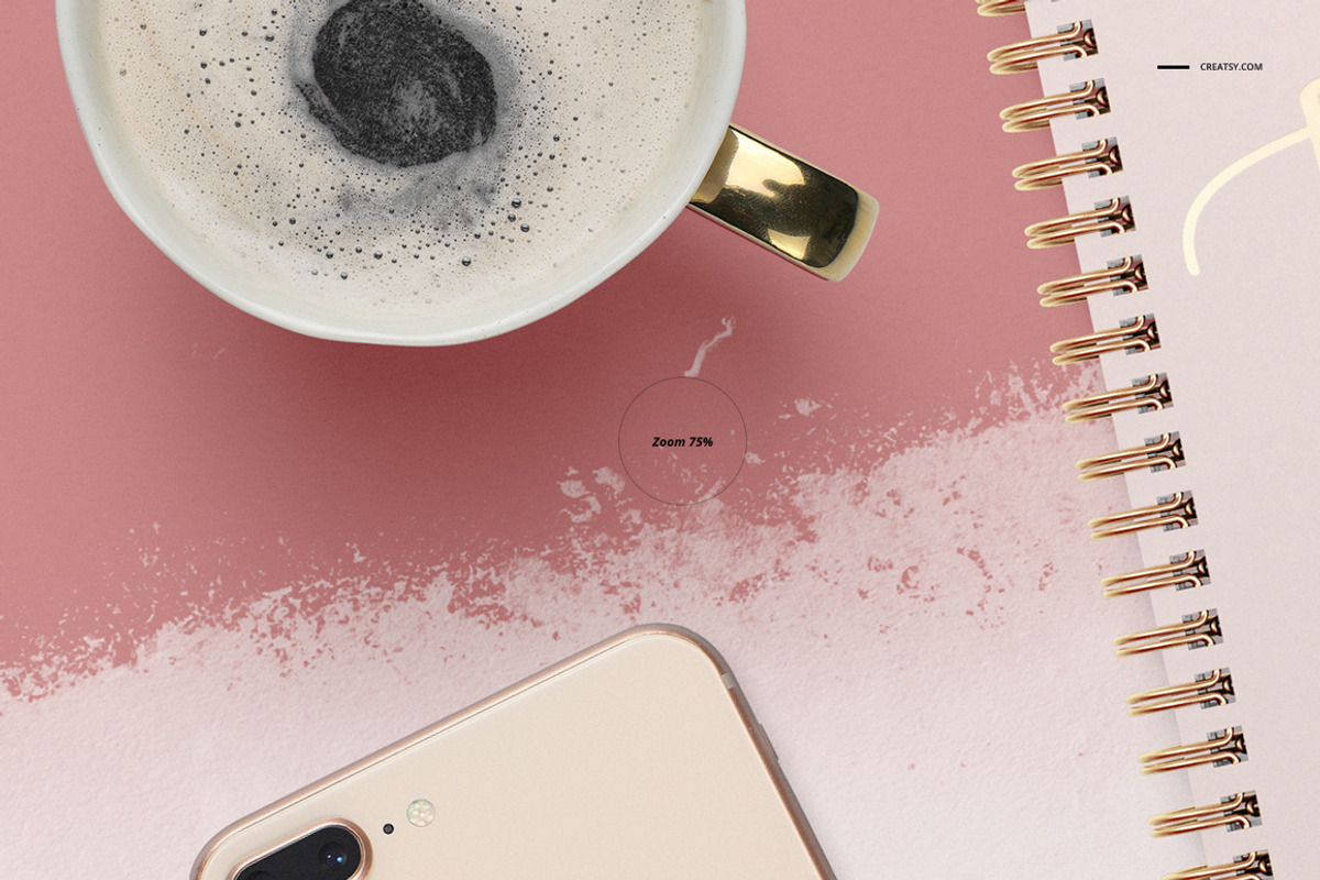 A4 Notebook Mockup Set (square holes, a Stationery Template by creatsy5 (Photo 9 of 14)