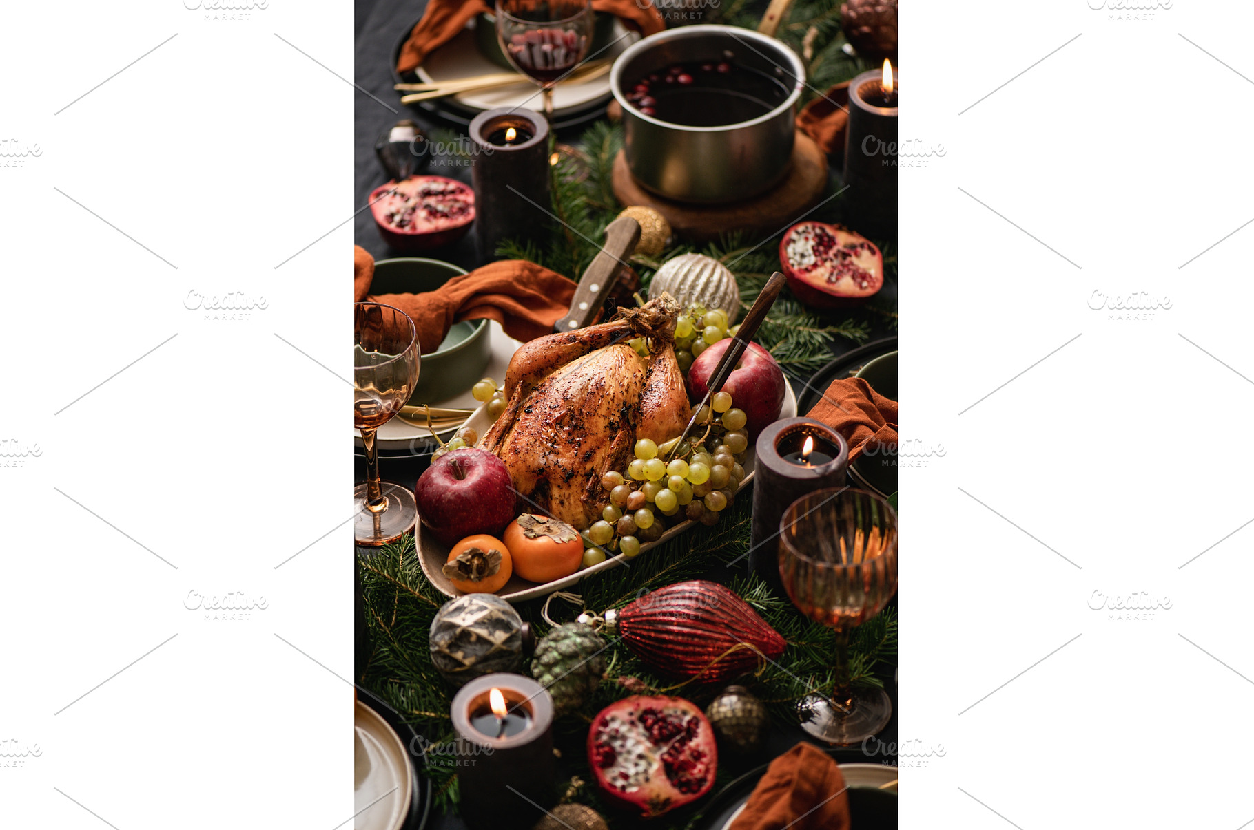Christmas dinner festive table, a Food & Drink Photo by Foxys