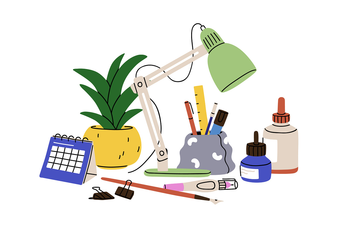 School tools, stationery set, banner, an Education Illustration by Good Studio (Photo 5 of 7)