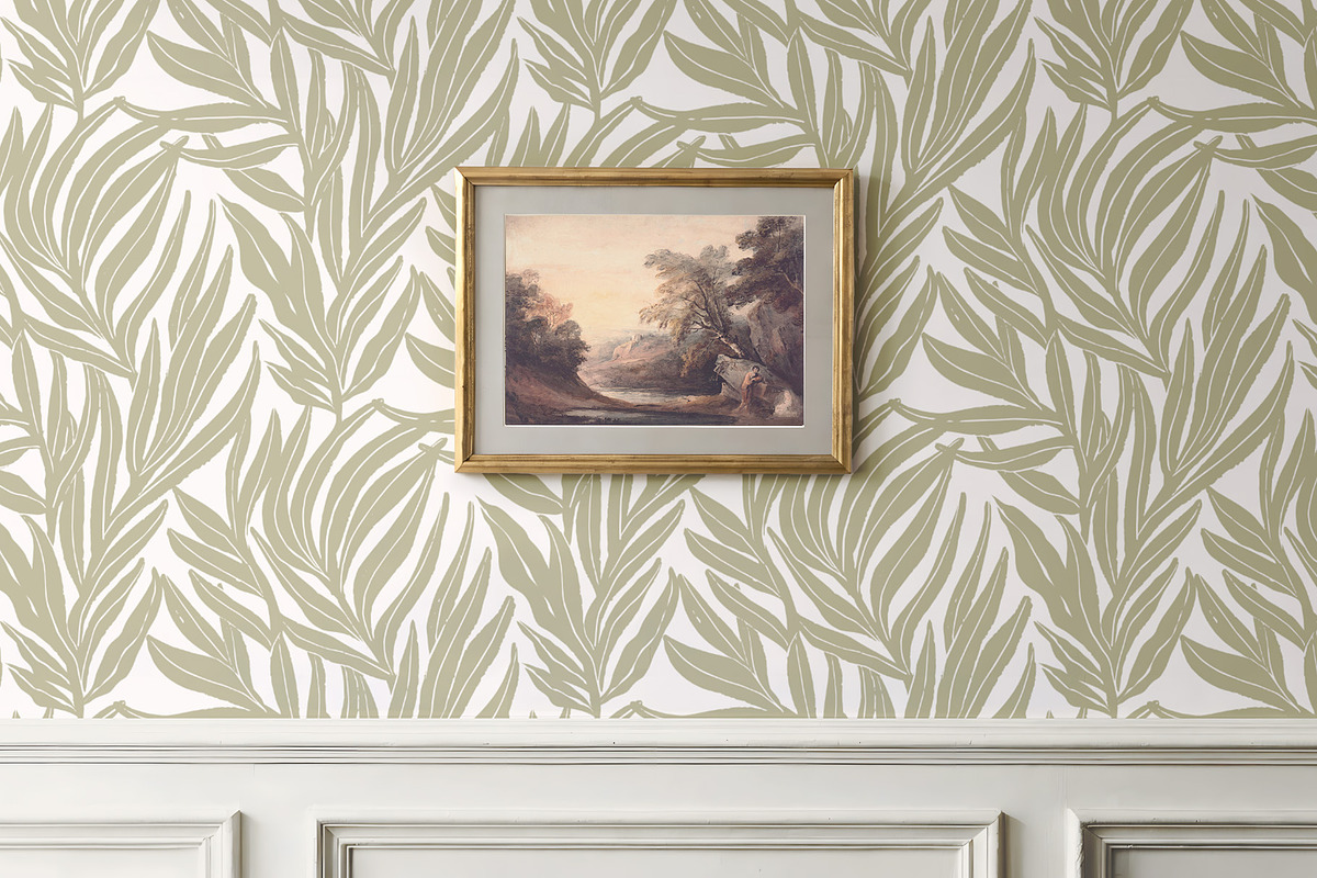 Sage Palm Pattern, a Wallpaper Graphic by Bloomart Studio (Photo 4 of 5)