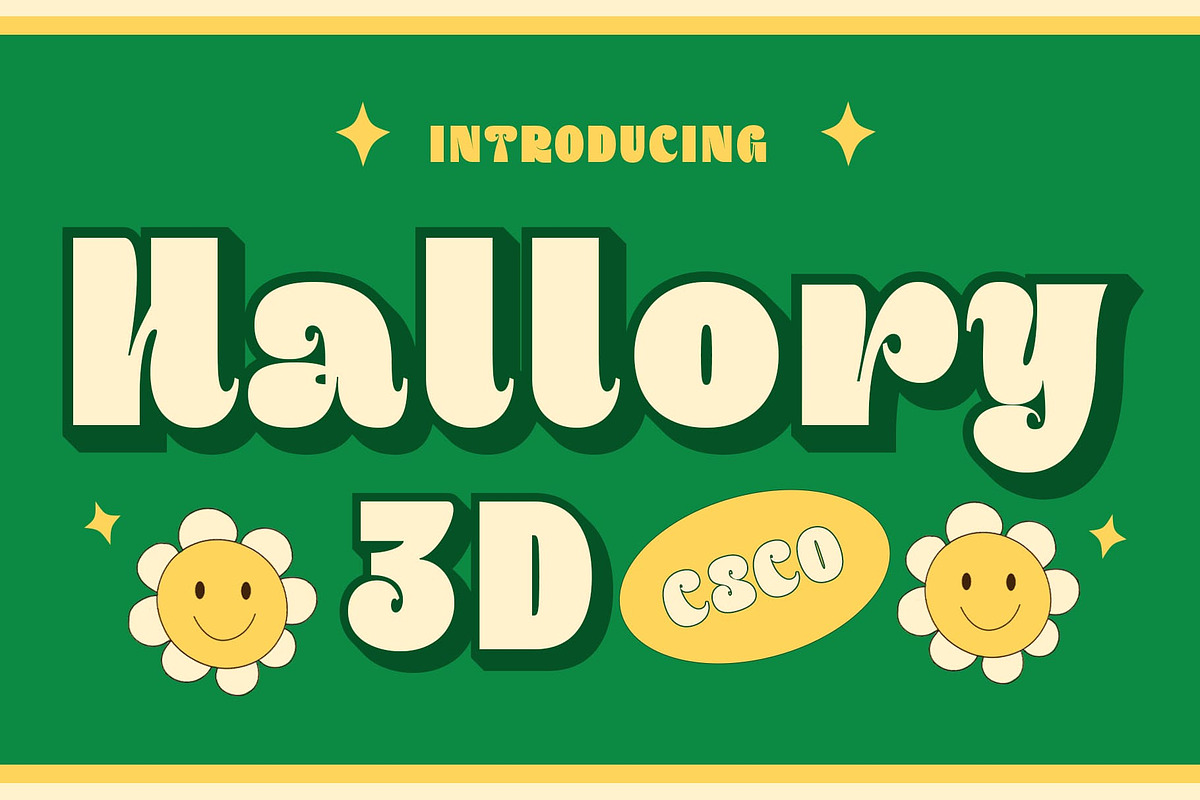 Hallory 3D, a Sans Serif Font by Craft Supply Co. (Photo 1 of 8)