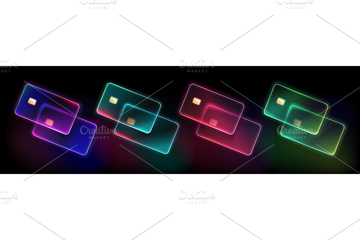 Set of transparent glass credit card, a Finance Illustration by art PVP - market (Photo 1 of 3)