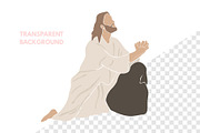Jesus Pray Christian Illustration, a Person Illustration by ⋒DesignECShop⋒ (Thumbnail 2 of 3)