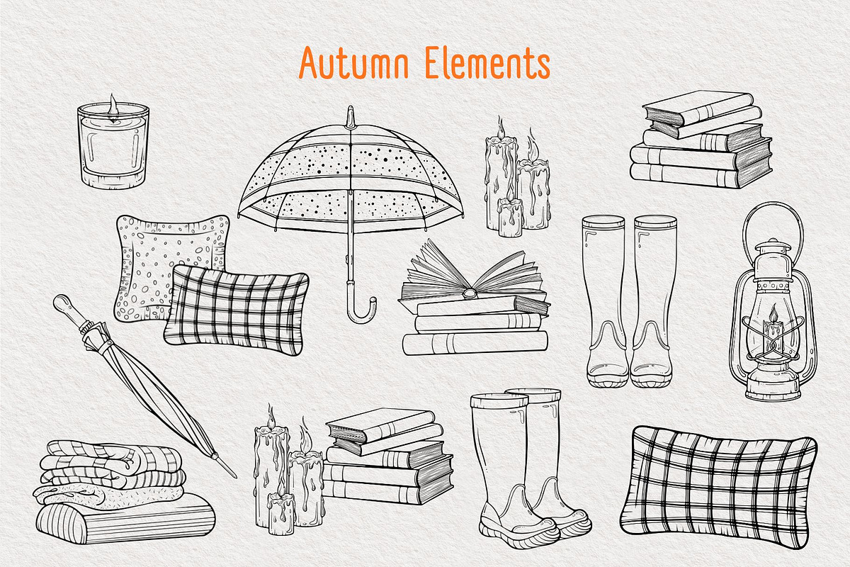 Cozy Autumn Vector Collection, a Seasonal Illustration by ennona_art (Photo 4 of 10)