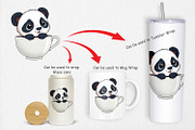 Teacup Panda Clipart, a Graphic by Artnoy (Thumbnail 4 of 5)