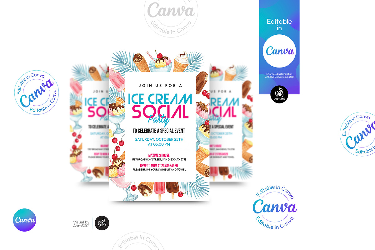 Ice Cream Social Flyer, a Flyer Template by Aam360 (Photo 3 of 3)