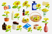 Yellow Elder Flower 3D Icon Set, a Plants & Tree 3D Model by Eklip Studio (Thumbnail 2 of 2)