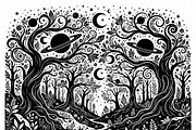 50 Mystical Galaxy Forest Silhouette, a Technology Illustration by Amazin_art (Thumbnail 28 of 34)