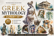 Greek Mythology Clipart PNG Bundle, an Illustration by Jalina Clipart Studio (Thumbnail 1 of 9)