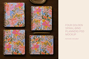 Four planner covers PSD mockup, a Merchandise Mockup by jenartstudio (Thumbnail 3 of 3)