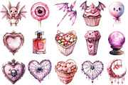 Pink Pastel Halloween Clipart, an Illustration by SinaCreation (Thumbnail 2 of 5)