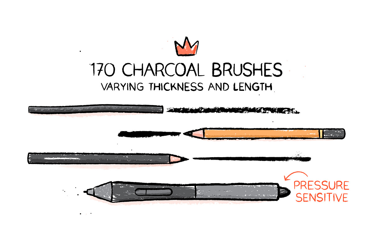 Hand Drawn Charcoal Brushes, a Brush Add-On by Side Project (Photo 2 of 6)