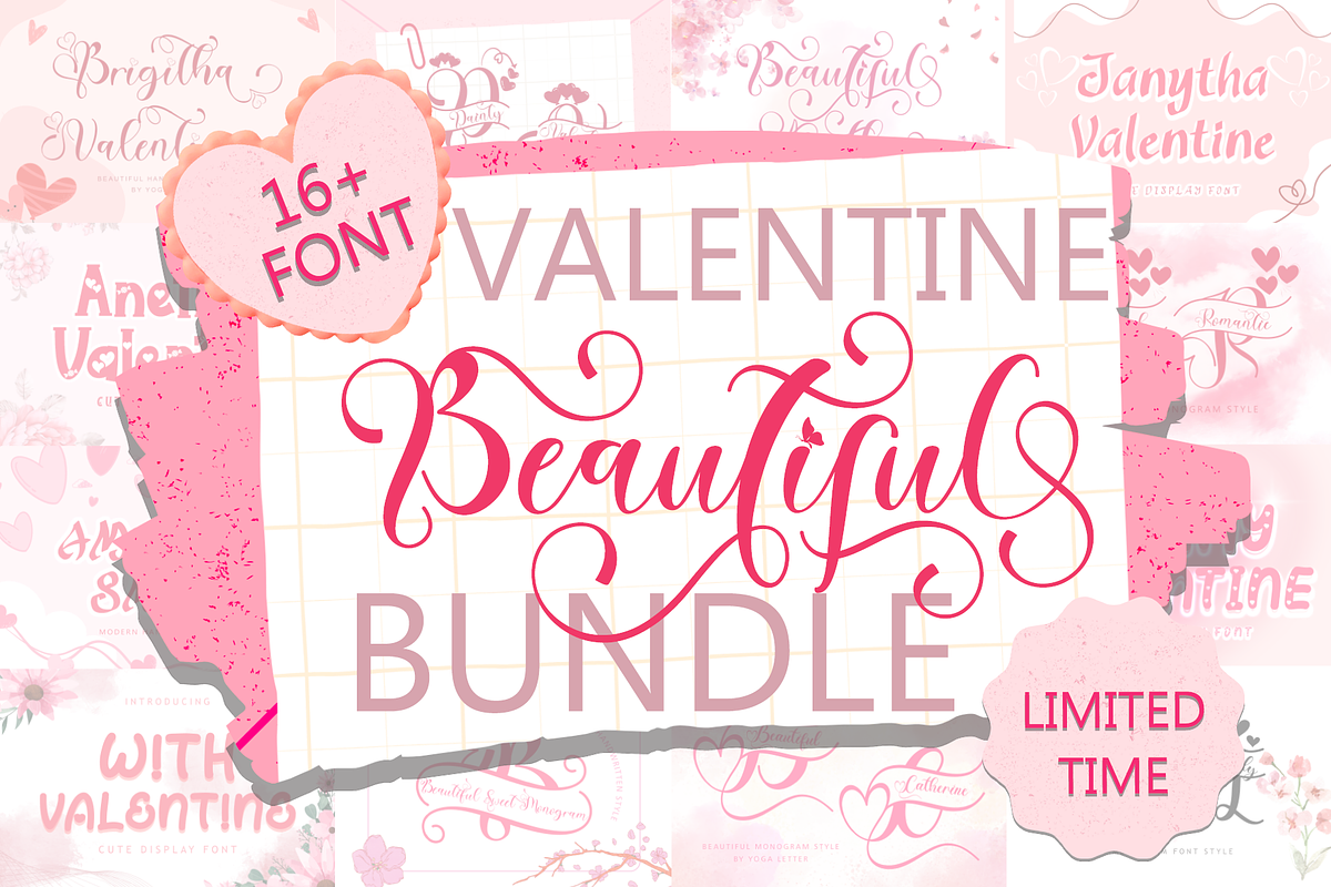 Beautiful Valentine Bundle, a Handwritten Font by Yoga Letter