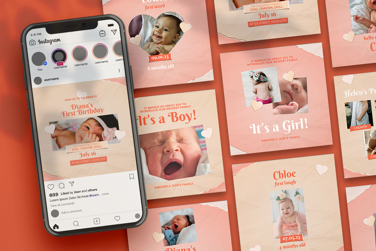 Yinas - Baby Milestones Instagram Po, a Social Media Template by Lettha-Studio (Photo 3 of 4)