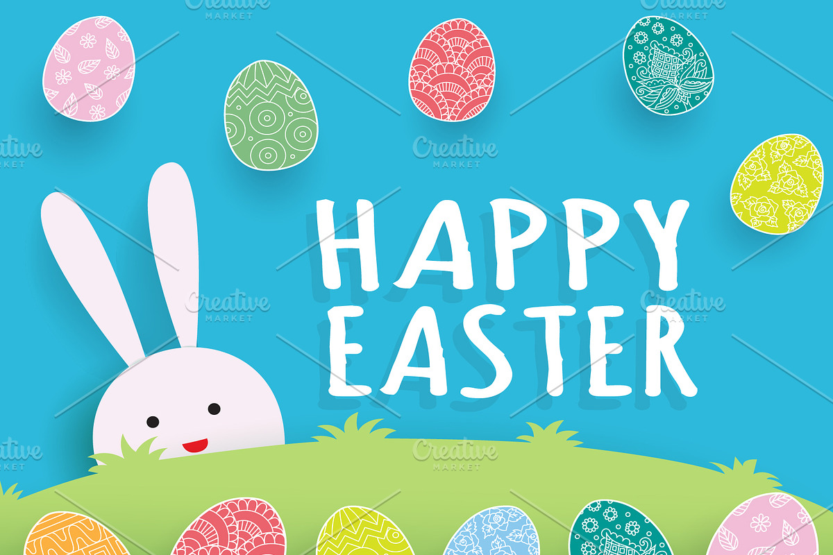 Happy Easter coloring page, an Object Graphic by Somjai King (Photo 13 of 16)