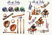 4th of July Clipart Bundle PNG, a Seasonal Illustration by Anna Design Studio (Thumbnail 9 of 11)