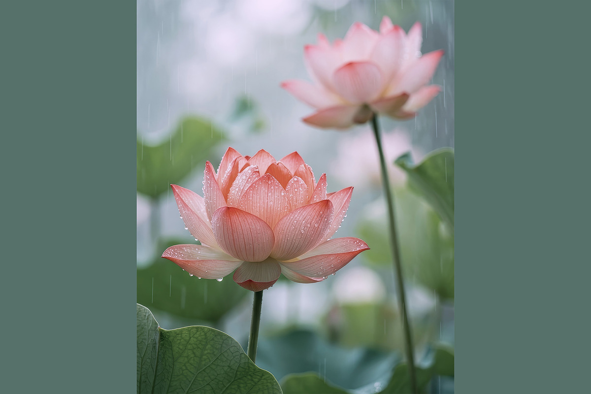 Serene Lotus Rain, a Seasonal Illustration by StockVerse Creative (Photo 4 of 4)